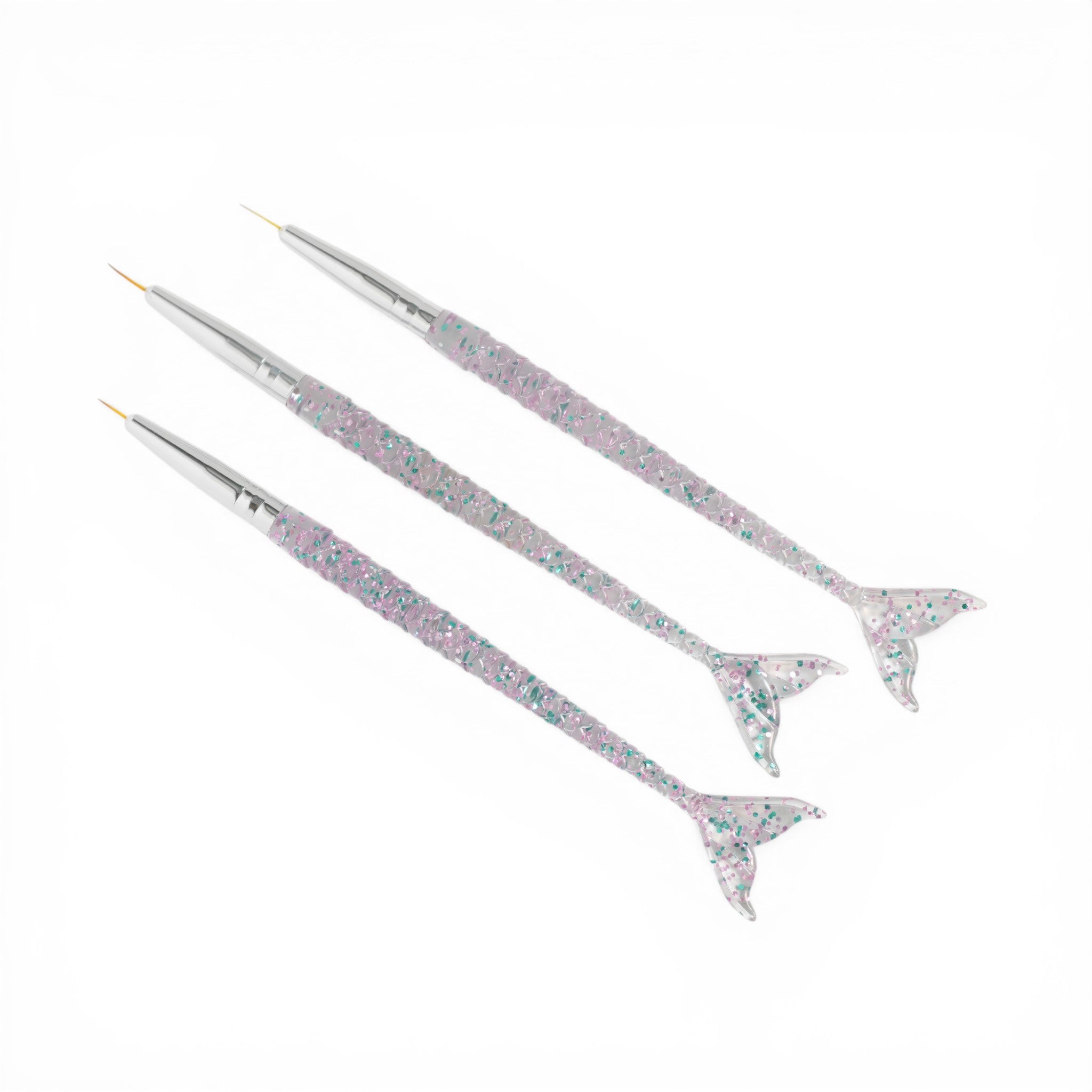 Set Pinceles Uñas Sirena X3